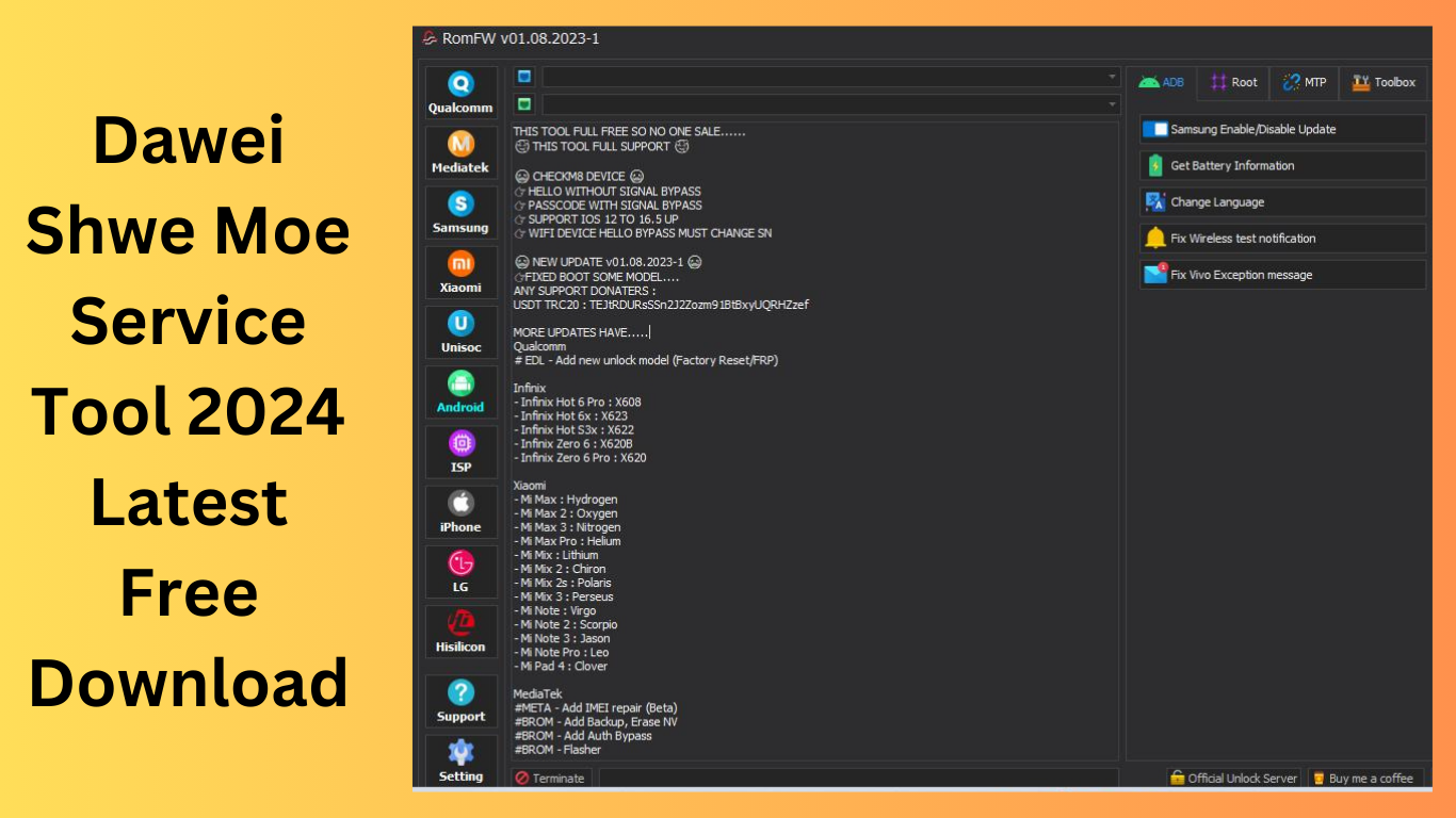 Dawei Shwe Moe Service Tool 2024 Latest Free Download